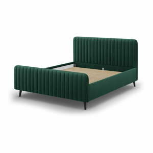 Zelená čalouněná dvoulůžková postel s roštem 180x200 cm Lily - Micadoni Home