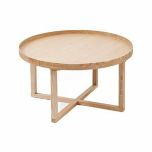 Kulatý dřevěný stolek z dubového dřeva Wireworks Round