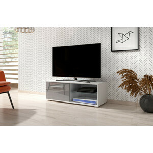 VIVALDI Televizní stolek MOON 100 cm bílý/šedý lesk