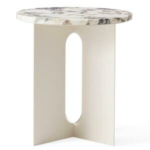 Audo CPH Bílý kovový odkládací stolek AUDO ANDROGYNE 40 cm s mramorovou deskou