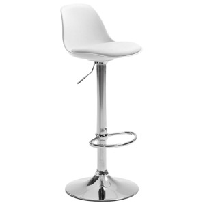 Bílá koženková barová židle Kave Home Orlando 60-82 cm