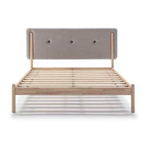 Dřevěná postel s šedým čelem Marckeric Annie
