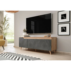 VIVALDI Televizní stolek TUE 140 zlatý dub šedý beton