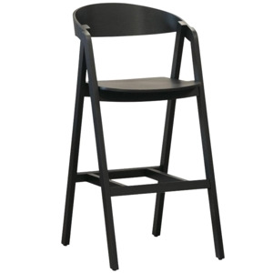 FormWood Černá dubová barová židle Henry 74 cm