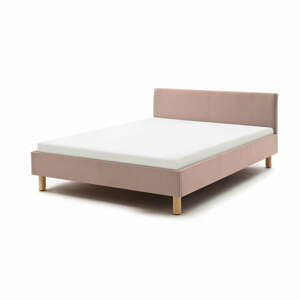 Růžová čalouněná dvoulůžková postel 140x200 cm Lena – Meise Möbel